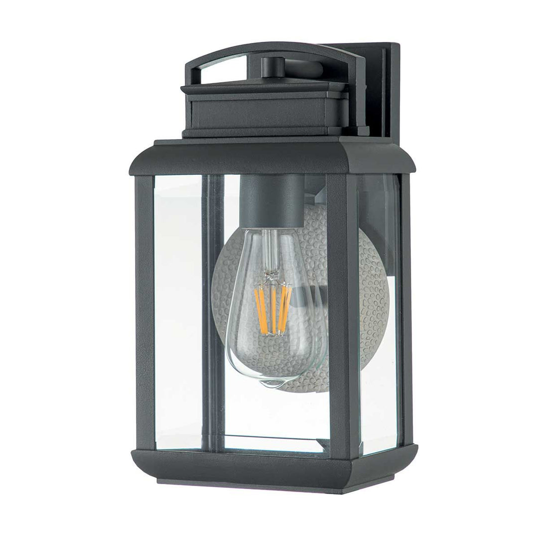 Norlys Byron 1 Light Small Wall Lantern QZ-BYRON-S-GR Graphite with Pewter Reflector