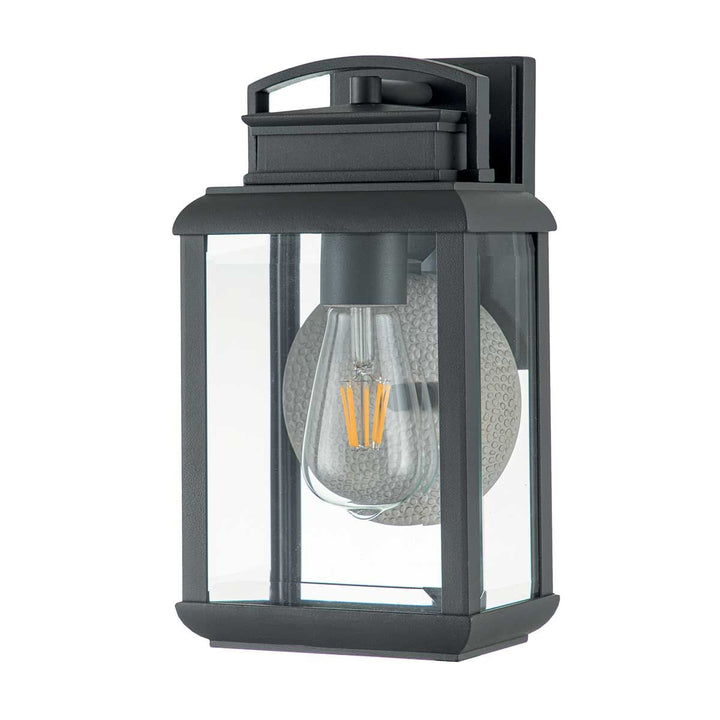 Norlys Byron 1 Light Small Wall Lantern QZ-BYRON-S-GR Graphite with Pewter Reflector
