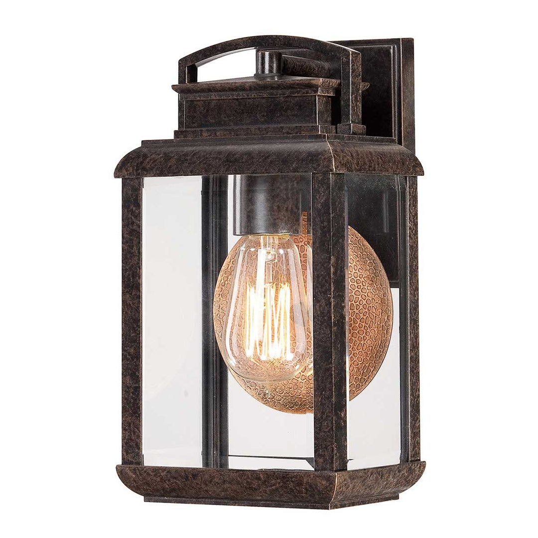 Norlys Byron 1 Light Small Wall Lantern QZ-BYRON-S Imperial Bronze with Copper Reflector