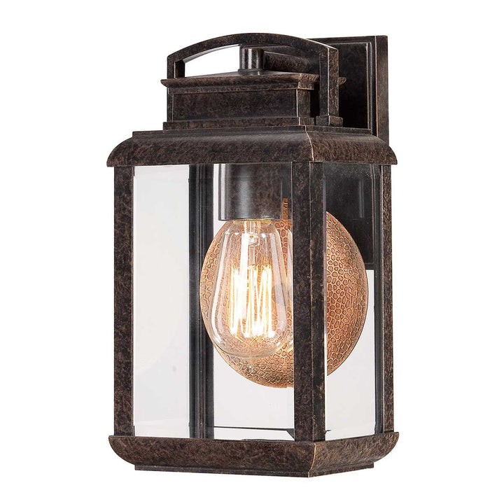 Norlys Byron 1 Light Small Wall Lantern QZ-BYRON-S Imperial Bronze with Copper Reflector