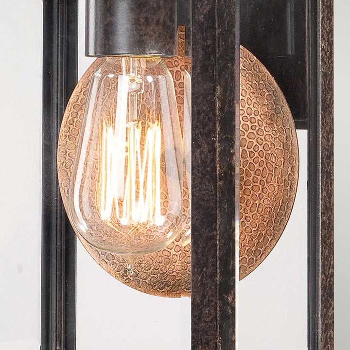 Norlys Byron 1 Light Small Wall Lantern QZ-BYRON-S Imperial Bronze with Copper Reflector