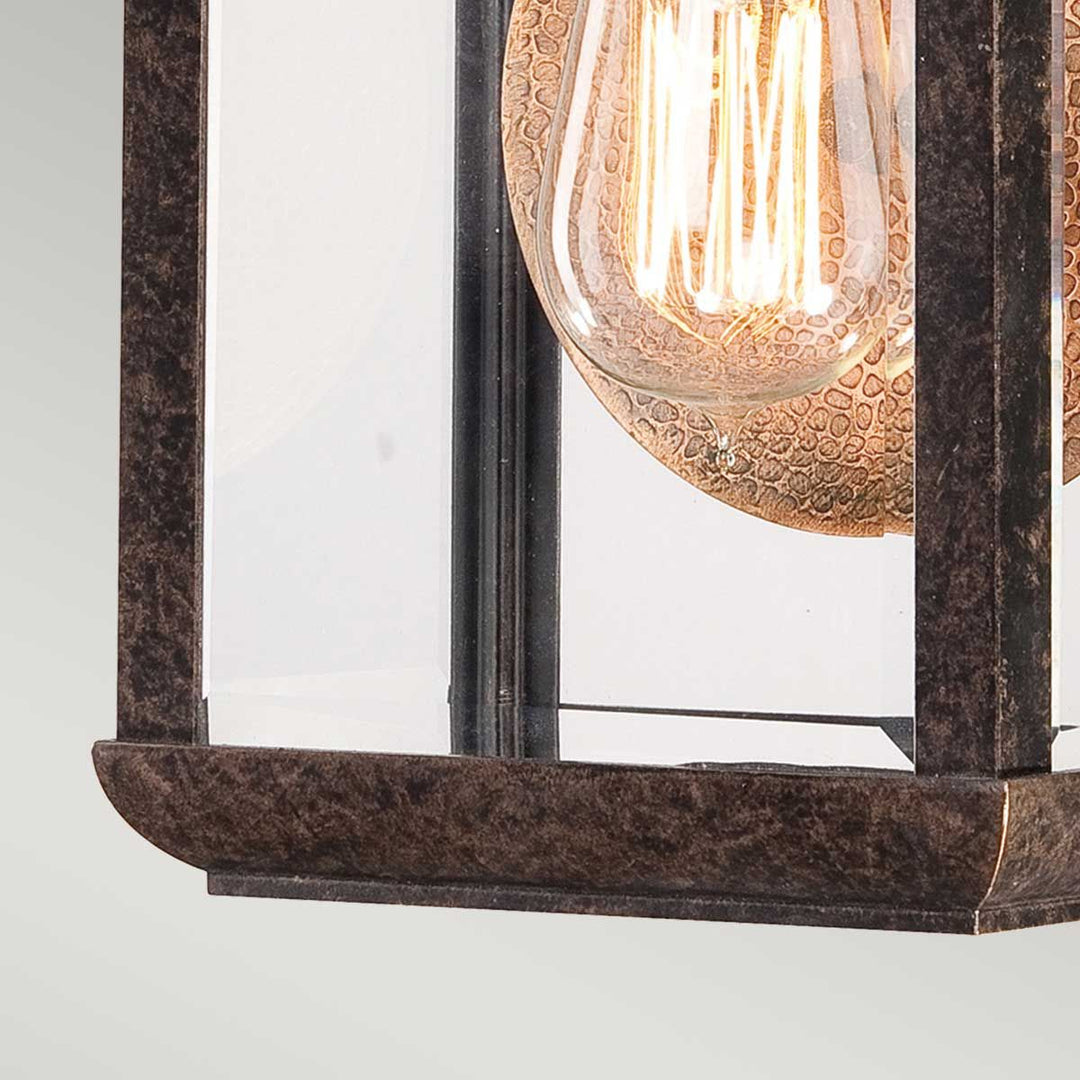 Norlys Byron 1 Light Small Wall Lantern QZ-BYRON-S Imperial Bronze with Copper Reflector