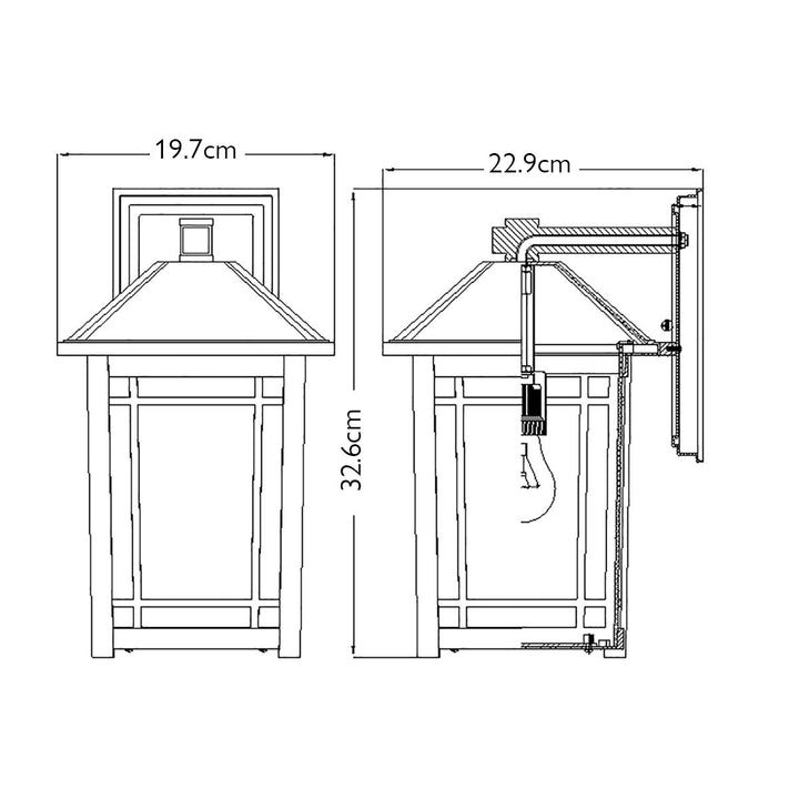 Norlys Cedar Point 1 Light Wall Lantern - Medium QZ-CEDAR-POINT-M-BK Black