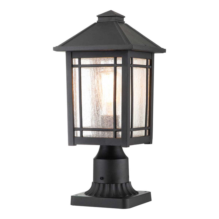Norlys Cedar Point 1 Light Pedestal QZ-CEDAR-POINT3-M-BK Black
