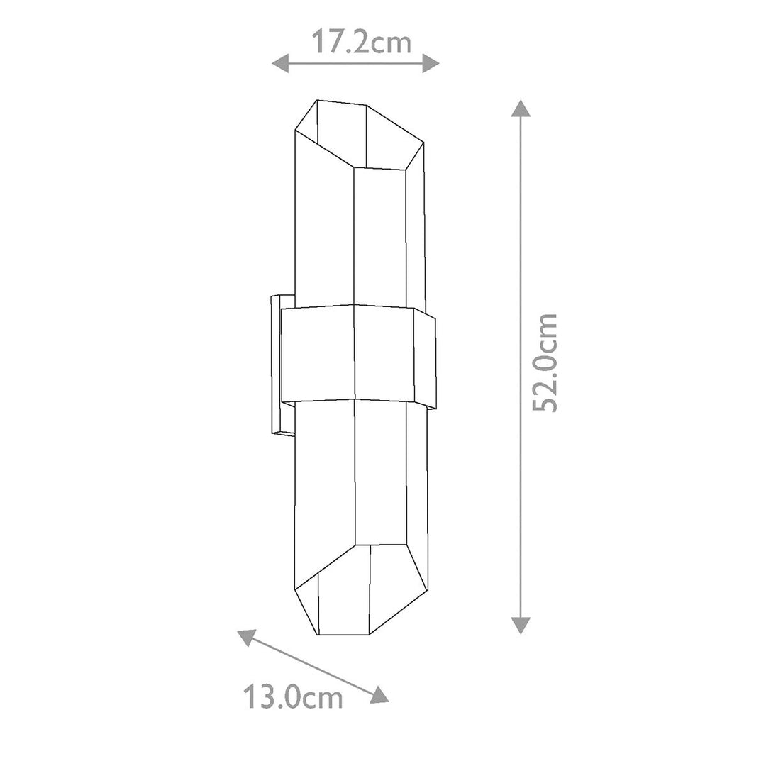 Norlys Chasm LED Wall Lantern - Large QZ-CHASM-L-BKW Matte Black (with painted wood effect strap)