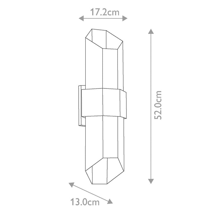 Norlys Chasm LED Wall Lantern - Large QZ-CHASM-L-BKW Matte Black (with painted wood effect strap)