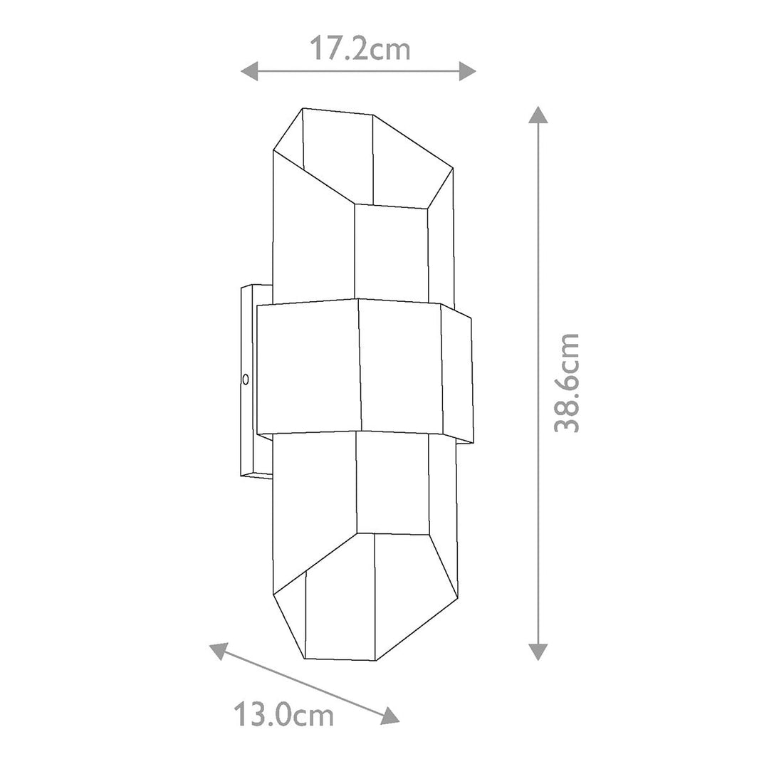 Norlys Chasm LED Wall Lantern - Medium QZ-CHASM-M-BKW Matte Black (with painted wood effect strap)
