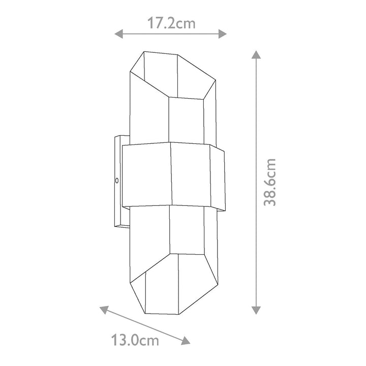 Norlys Chasm LED Wall Lantern - Medium QZ-CHASM-M-BKW Matte Black (with painted wood effect strap)