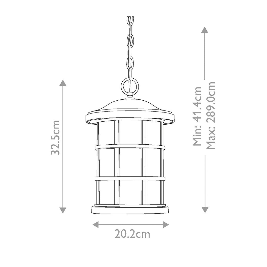 Norlys Crusade 1 Light Chain Lantern QZ-CRUSADE8-BLK Earth Black