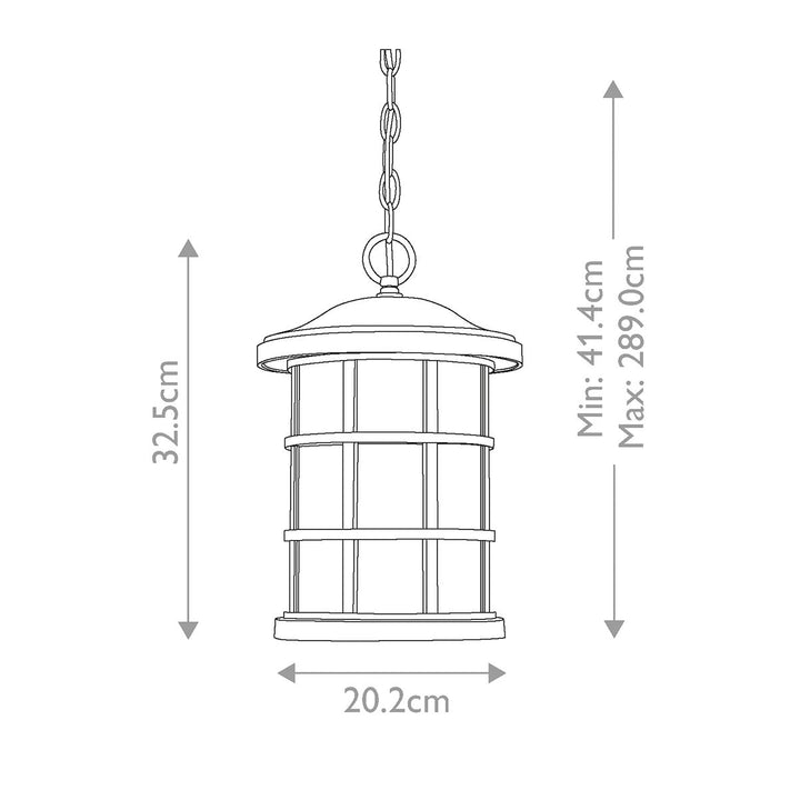 Norlys Crusade 1 Light Chain Lantern QZ-CRUSADE8-BLK Earth Black