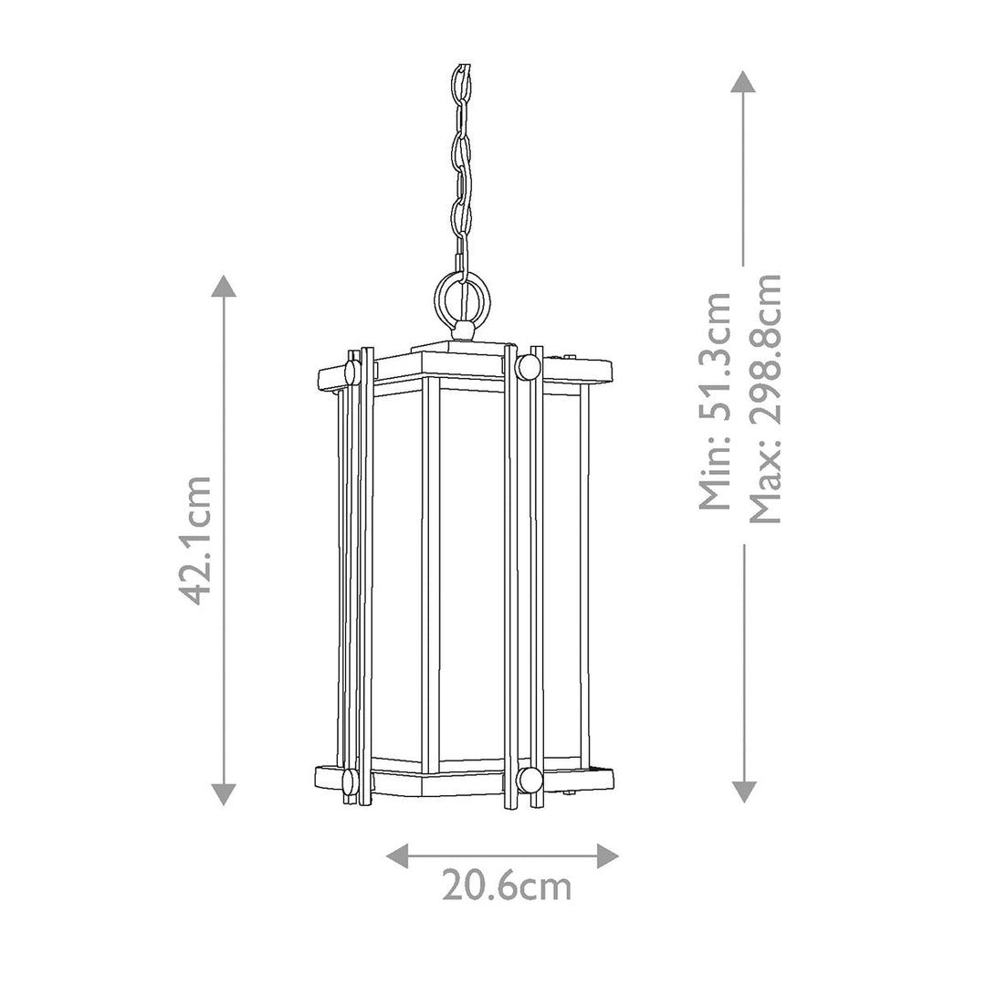 Norlys Goldenrod 1 Light Medium Chain Lantern QZ-GOLDENROD8-M Western Bronze