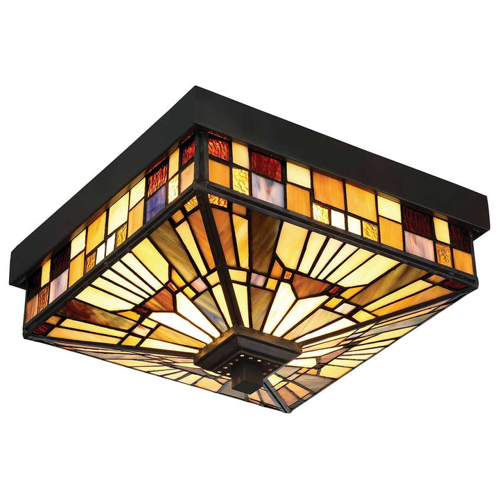 Norlys Inglenook 2 Light Outdoor Flush QZ-INGLENOOK-F Valiant Bronze