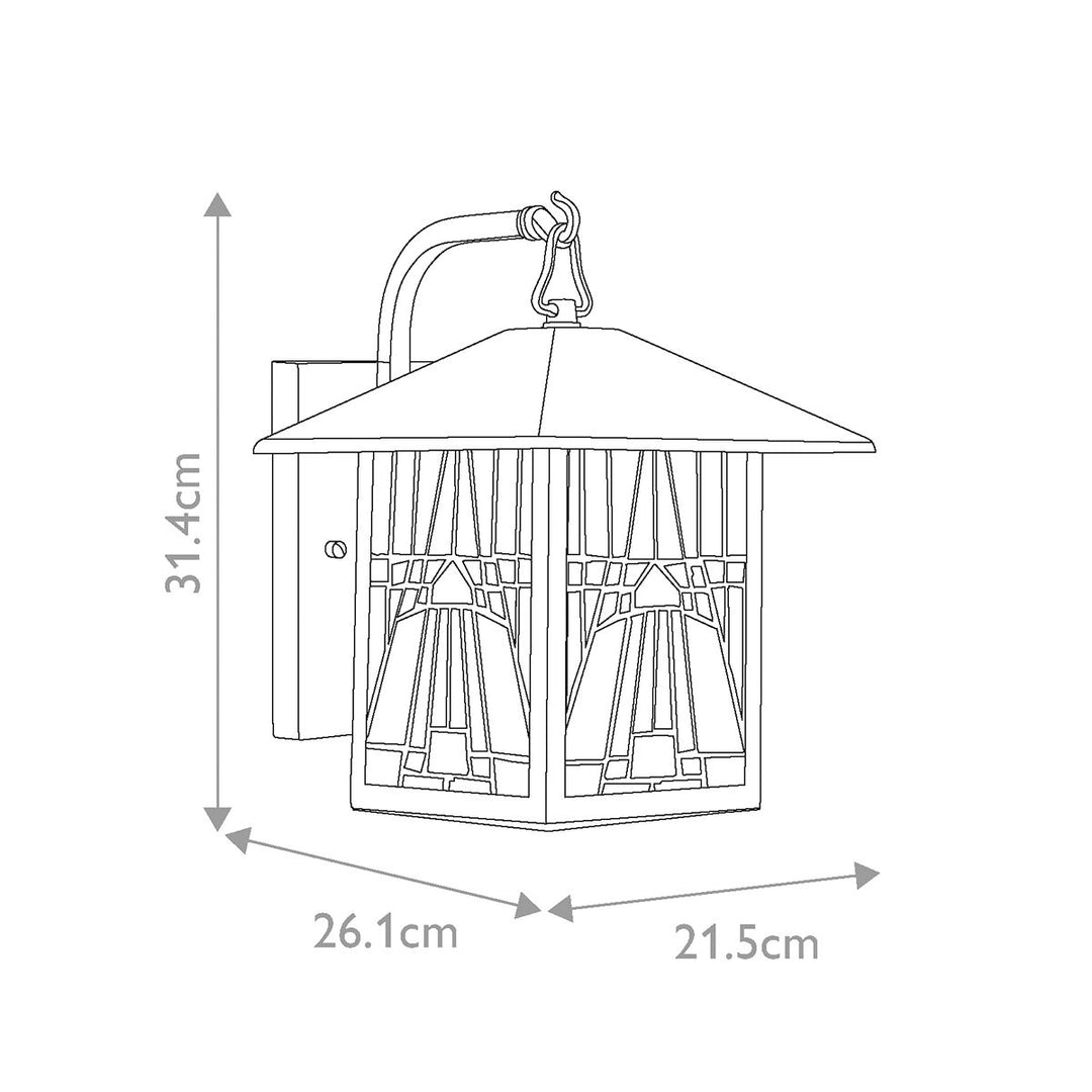 Norlys Inglenook 1 Light Outdoor Medium Wall Lantern QZ-INGLENOOK2-M Valiant Bronze