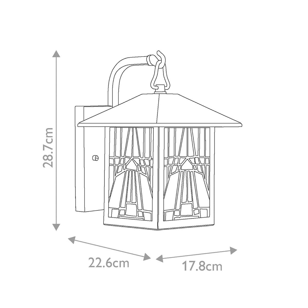 Norlys Inglenook 1 Light Outdoor Small Wall Lantern QZ-INGLENOOK2-S Valiant Bronze