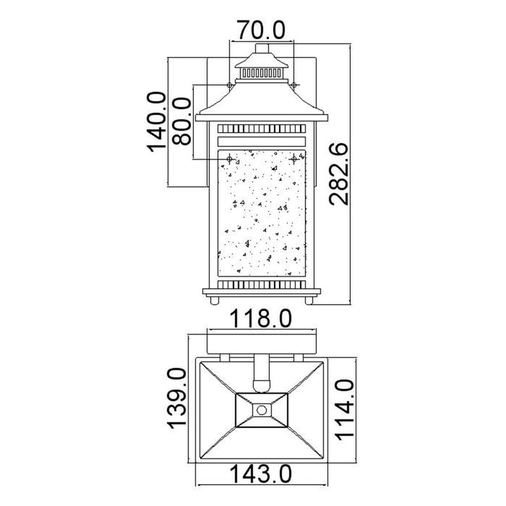 Norlys Livingston 1 Light Small Wall Lantern QZ-LIVINGSTON2-S Imperial Bronze