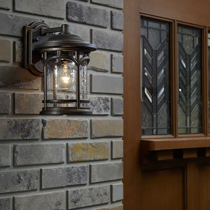 Norlys Marblehead 1 Light Medium Wall Lantern QZ-MARBLEHEAD2-M Palladian Bronze