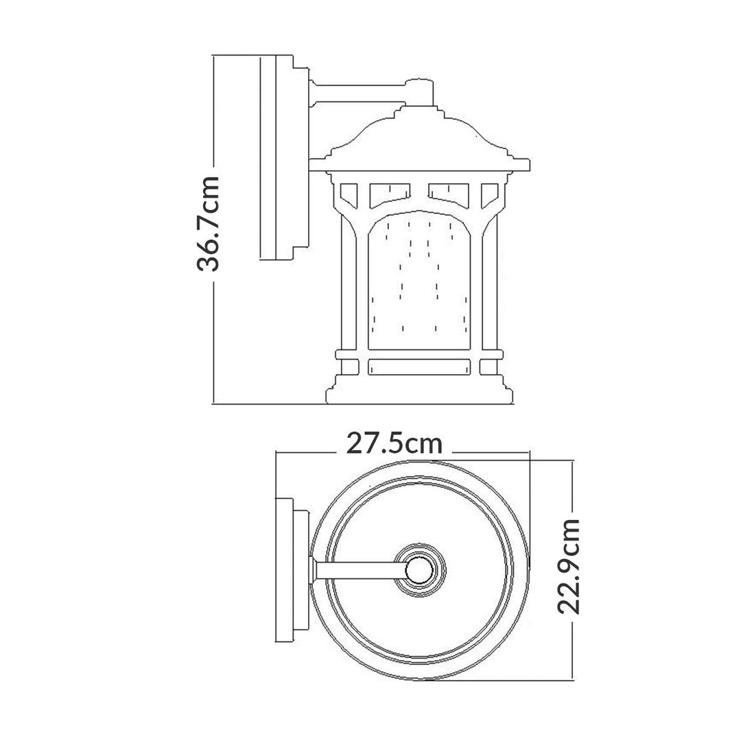 Norlys Marblehead 1 Light Medium Wall Lantern QZ-MARBLEHEAD2-M Palladian Bronze