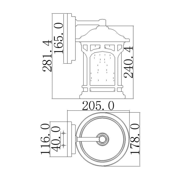 Norlys Marblehead 1 Light Small Wall Lantern QZ-MARBLEHEAD2-S Palladian Bronze