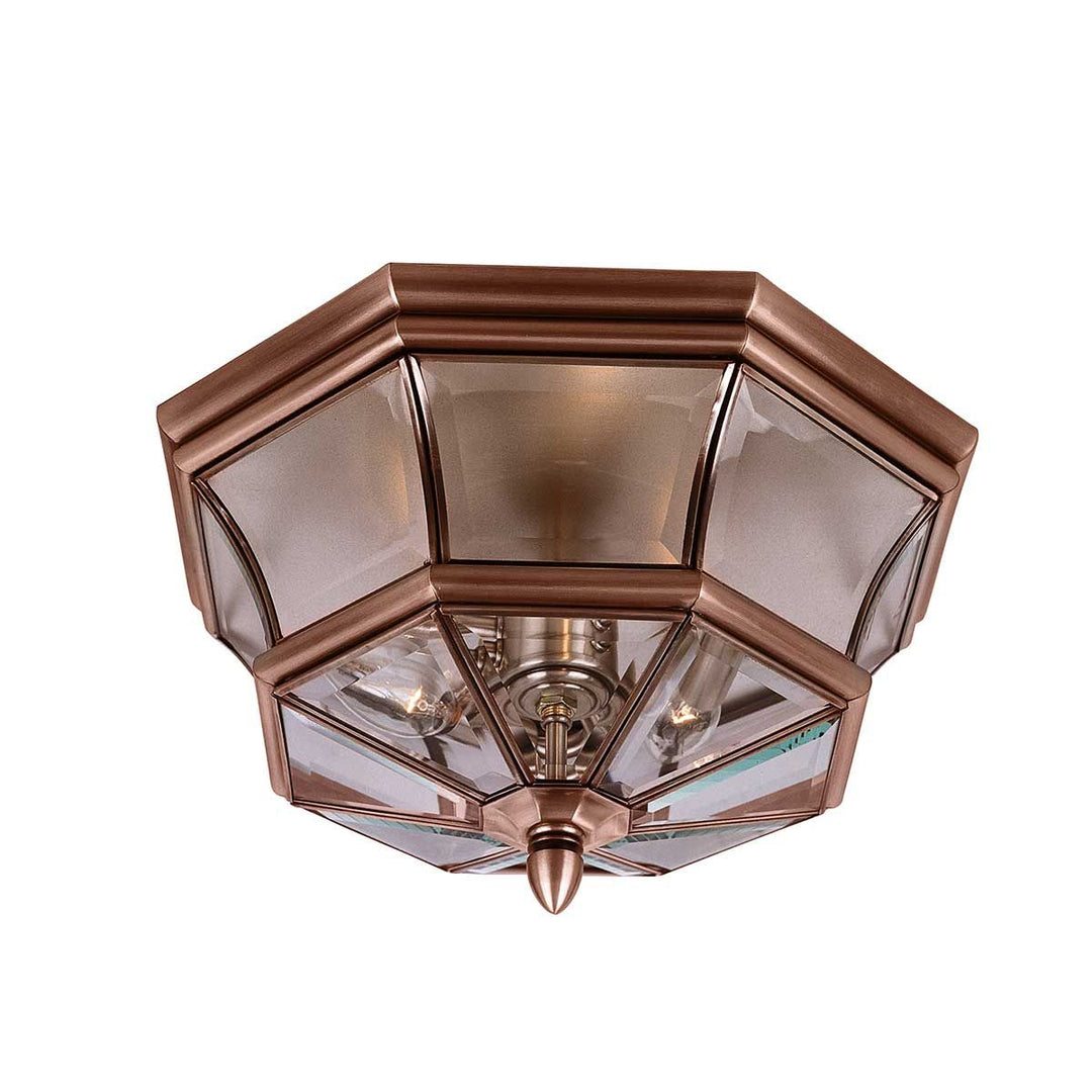 Norlys Newbury 3 Light Flush QZ-NEWBURY-F-AC Lacquered Aged Copper