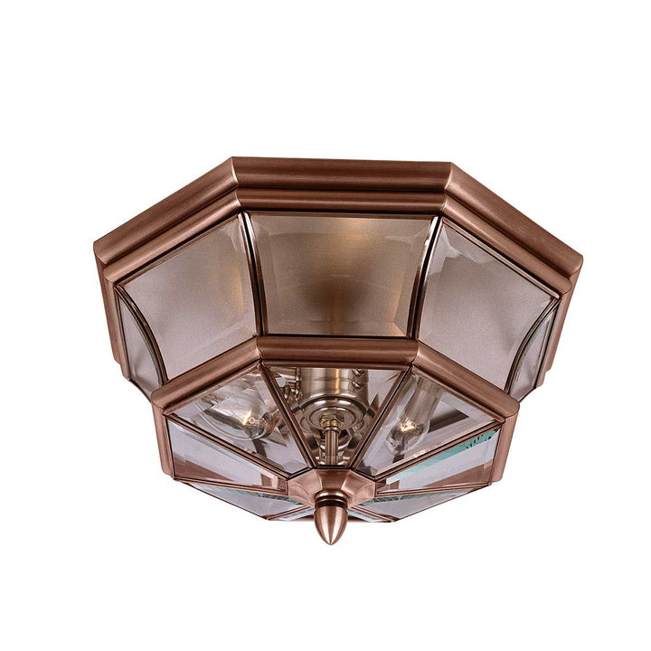 Norlys Newbury 3 Light Flush QZ-NEWBURY-F-AC Lacquered Aged Copper