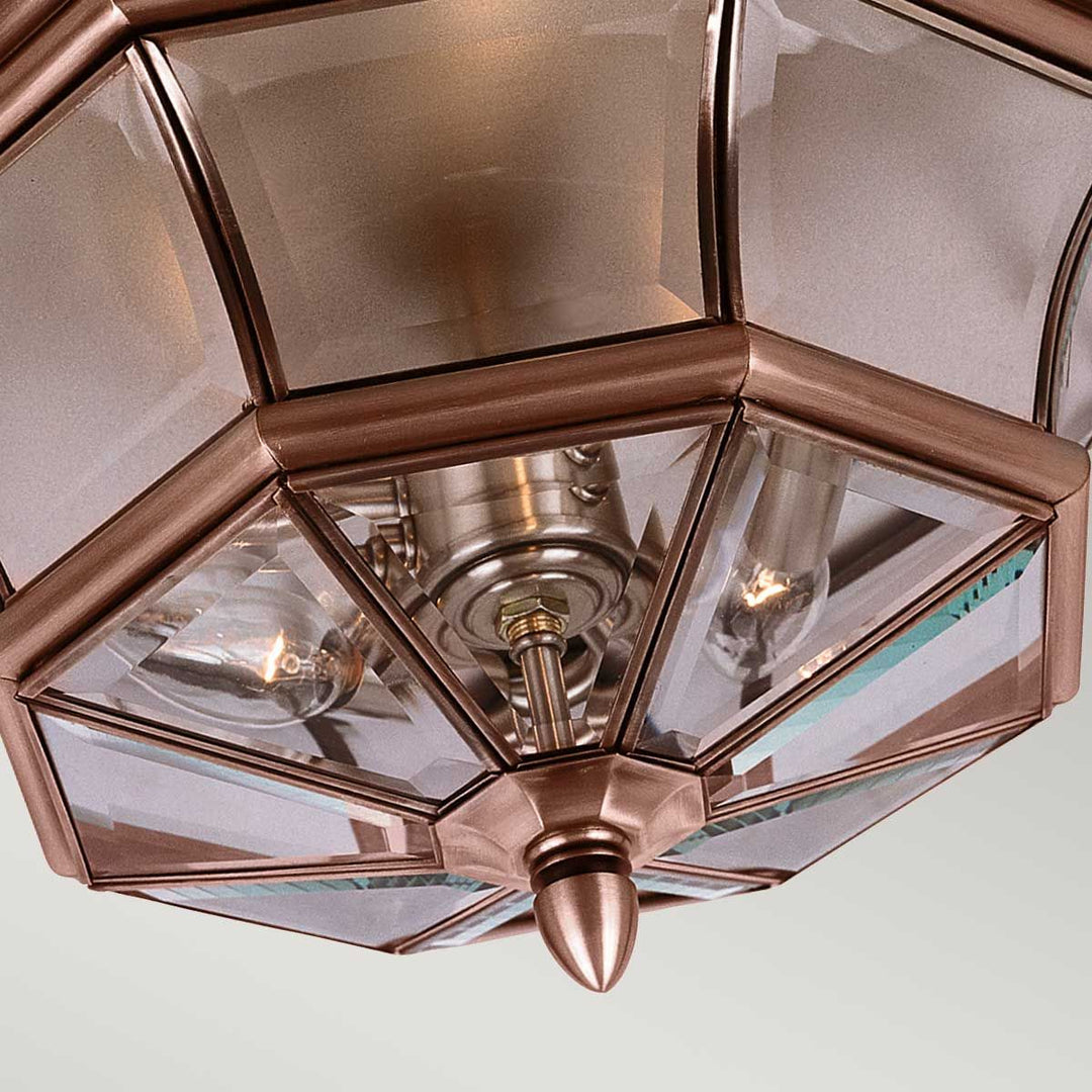 Norlys Newbury 3 Light Flush QZ-NEWBURY-F-AC Lacquered Aged Copper