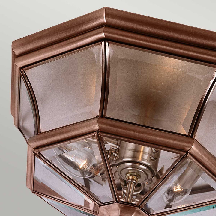 Norlys Newbury 3 Light Flush QZ-NEWBURY-F-AC Lacquered Aged Copper
