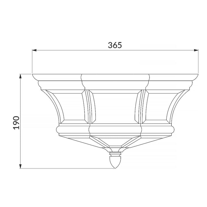 Norlys Newbury 3 Light Flush QZ-NEWBURY-F-AC Lacquered Aged Copper