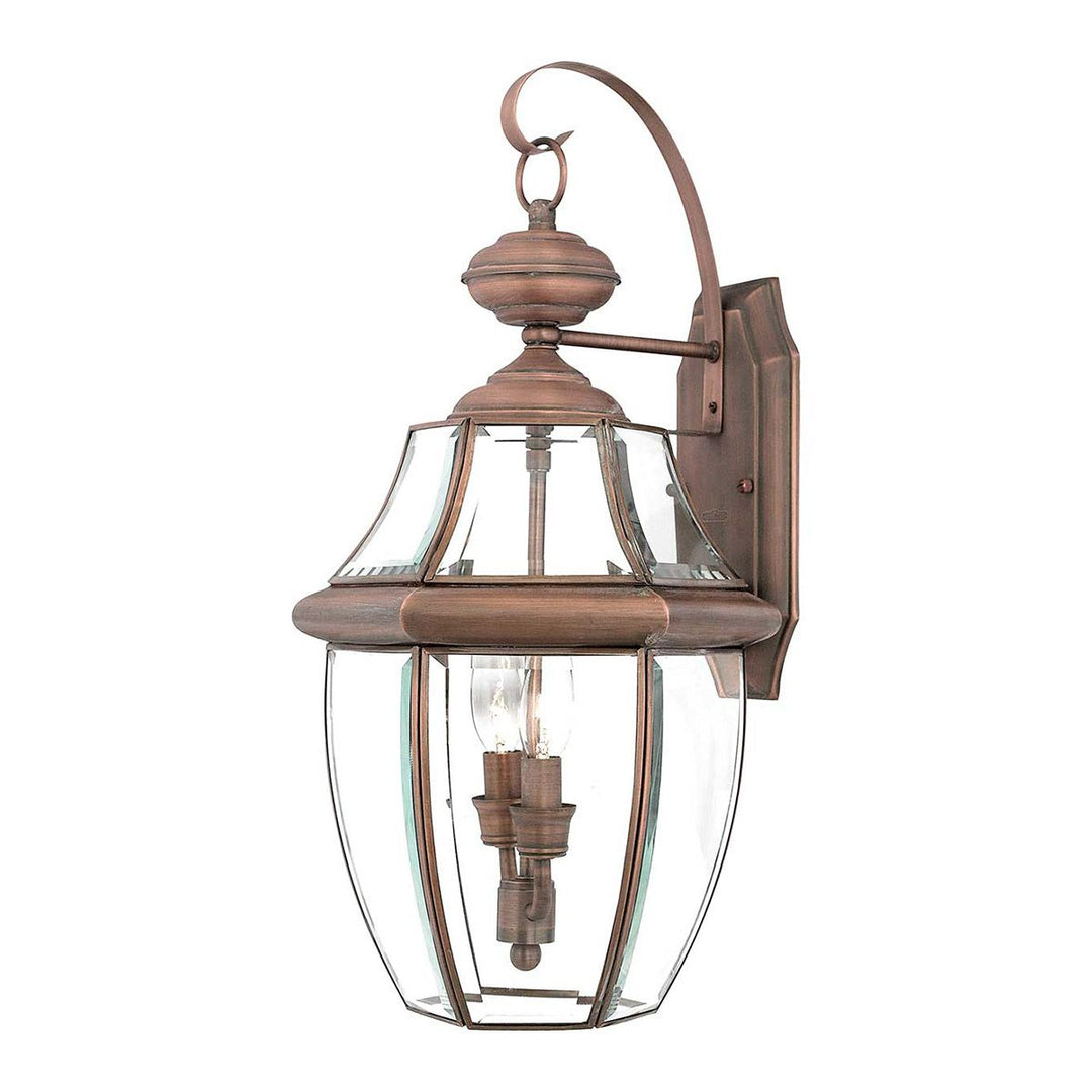Norlys Newbury 2 Light Large Wall Lantern QZ-NEWBURY2-L-AC Lacquered Aged Copper