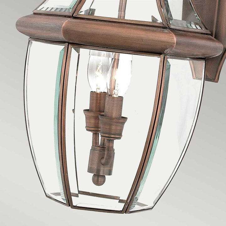 Norlys Newbury 2 Light Large Wall Lantern QZ-NEWBURY2-L-AC Lacquered Aged Copper