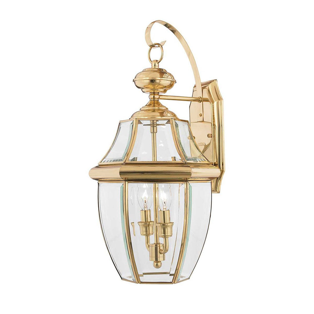 Norlys Newbury 2 Light Large Wall Lantern QZ-NEWBURY2-L-PB Lacquered Polished Brass