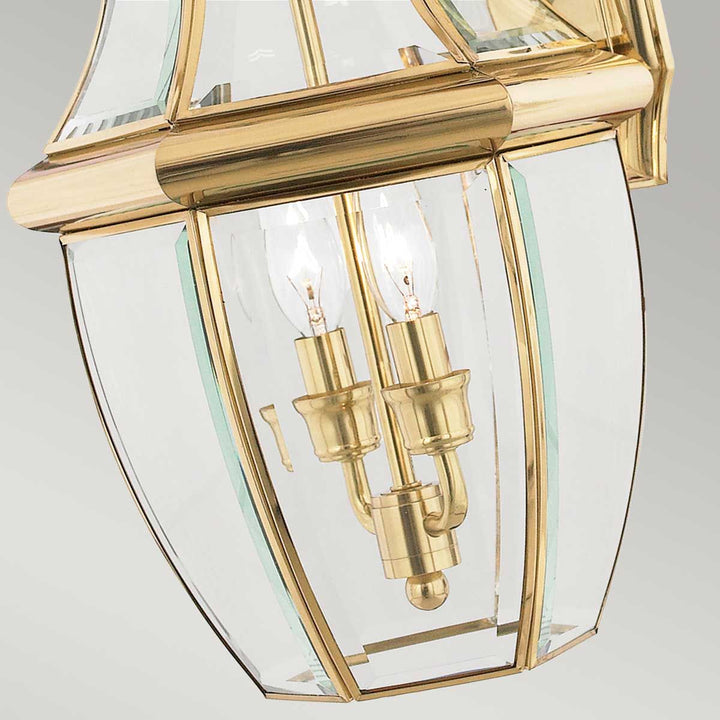 Norlys Newbury 2 Light Large Wall Lantern QZ-NEWBURY2-L-PB Lacquered Polished Brass
