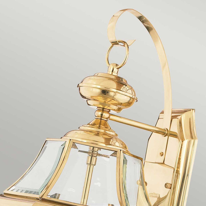 Norlys Newbury 2 Light Large Wall Lantern QZ-NEWBURY2-L-PB Lacquered Polished Brass