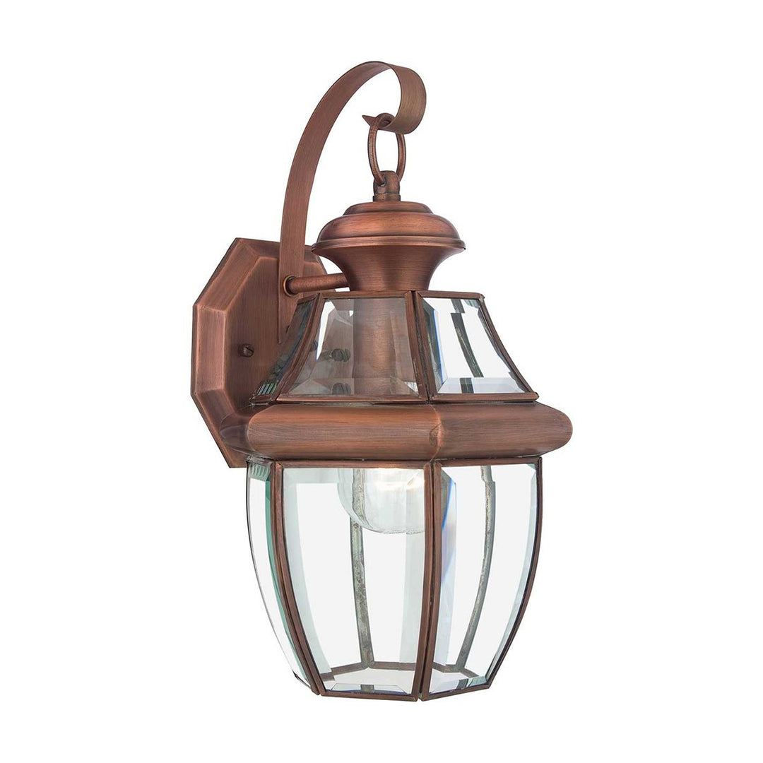 Norlys Newbury 1 Light Medium Wall Lantern QZ-NEWBURY2-M-AC Lacquered Aged Copper