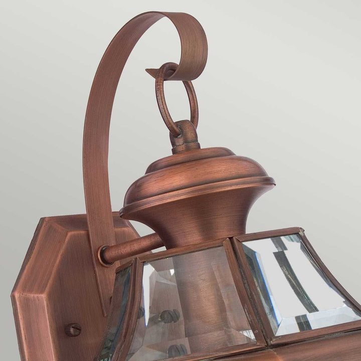 Norlys Newbury 1 Light Medium Wall Lantern QZ-NEWBURY2-M-AC Lacquered Aged Copper
