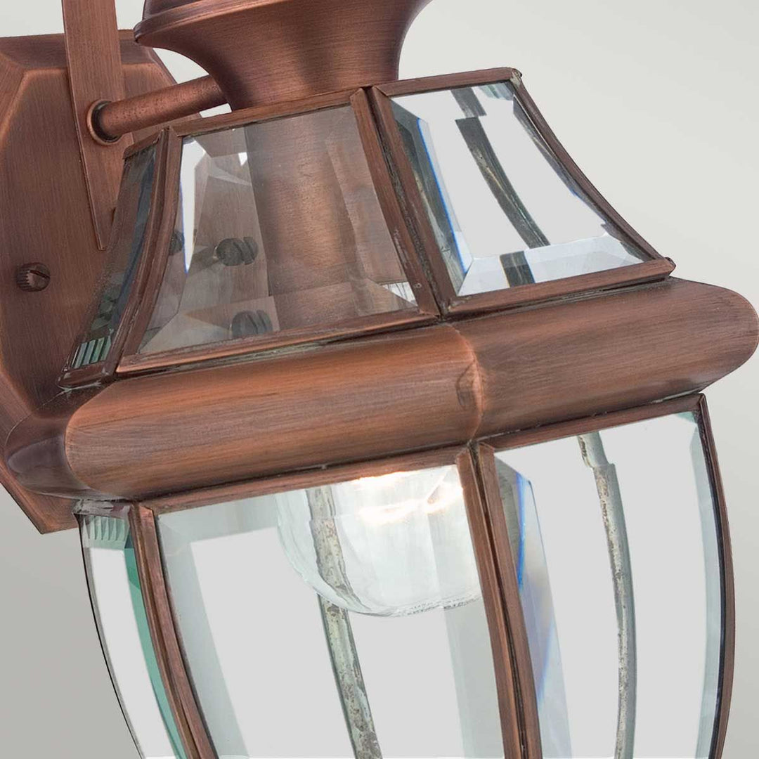 Norlys Newbury 1 Light Medium Wall Lantern QZ-NEWBURY2-M-AC Lacquered Aged Copper
