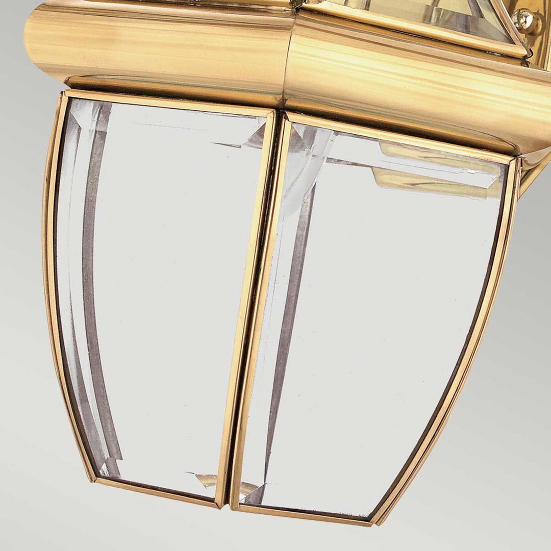 Norlys Newbury 1 Light Medium Wall Lantern QZ-NEWBURY2-M-PB Lacquered Polished Brass