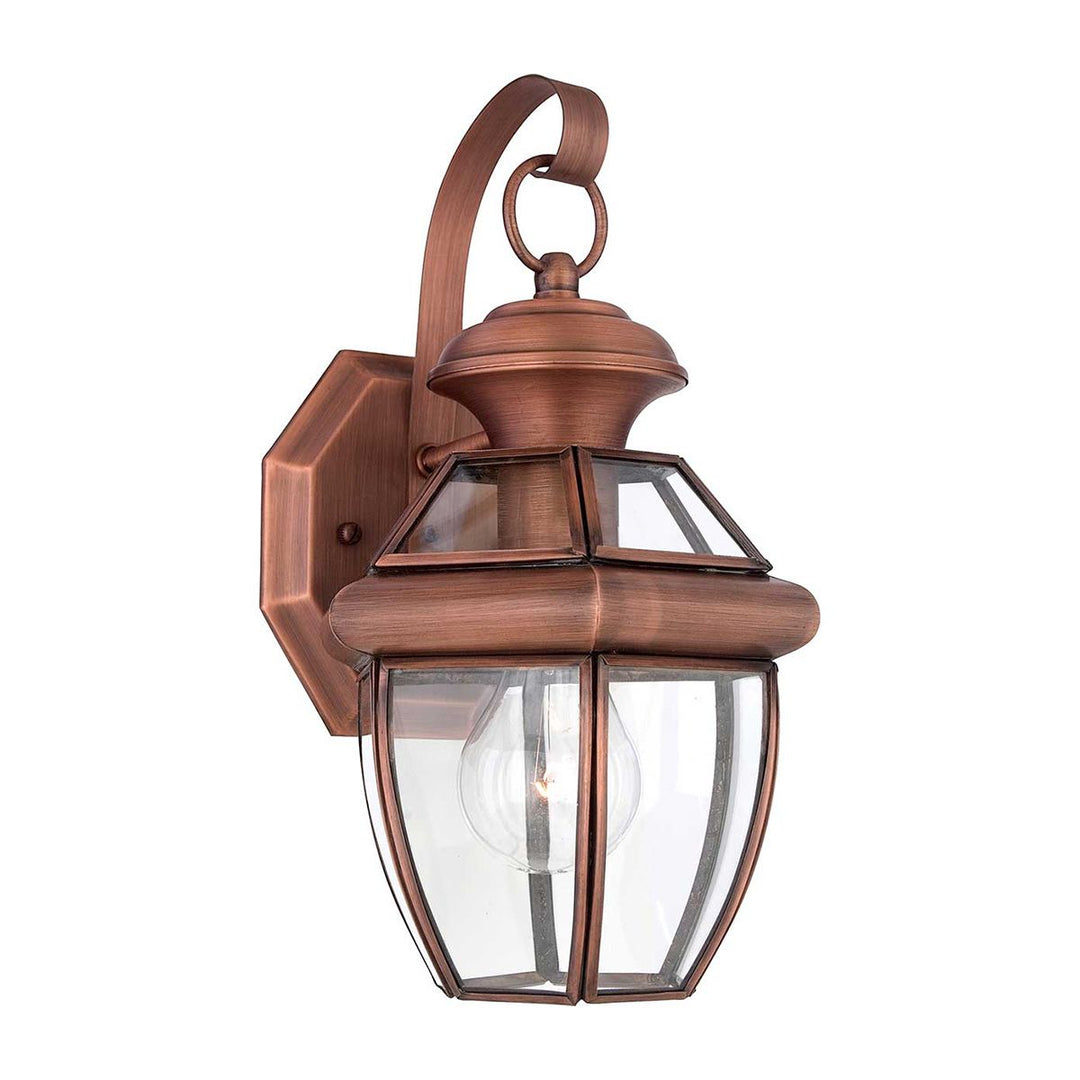 Norlys Newbury 1 Light Small Wall Lantern QZ-NEWBURY2-S-AC Lacquered Aged Copper