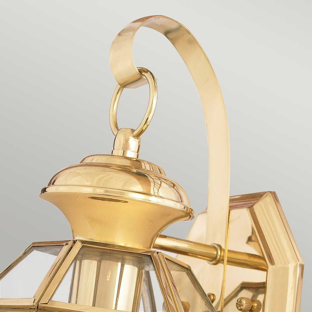 Norlys Newbury 1 Light Small Wall Lantern QZ-NEWBURY2-S-PB Lacquered Polished Brass