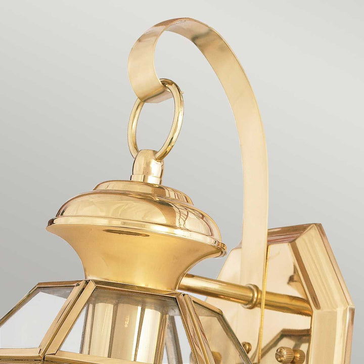 Norlys Newbury 1 Light Small Wall Lantern QZ-NEWBURY2-S-PB Lacquered Polished Brass