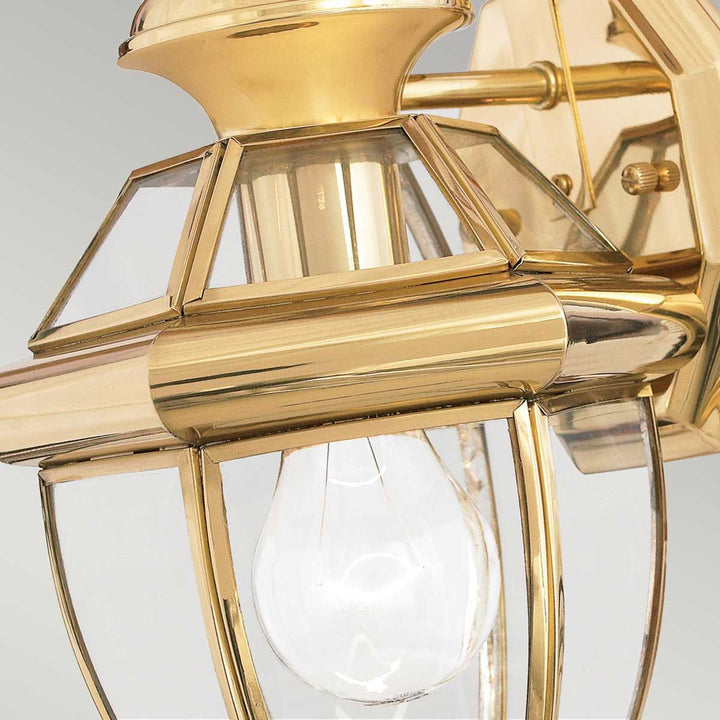 Norlys Newbury 1 Light Small Wall Lantern QZ-NEWBURY2-S-PB Lacquered Polished Brass