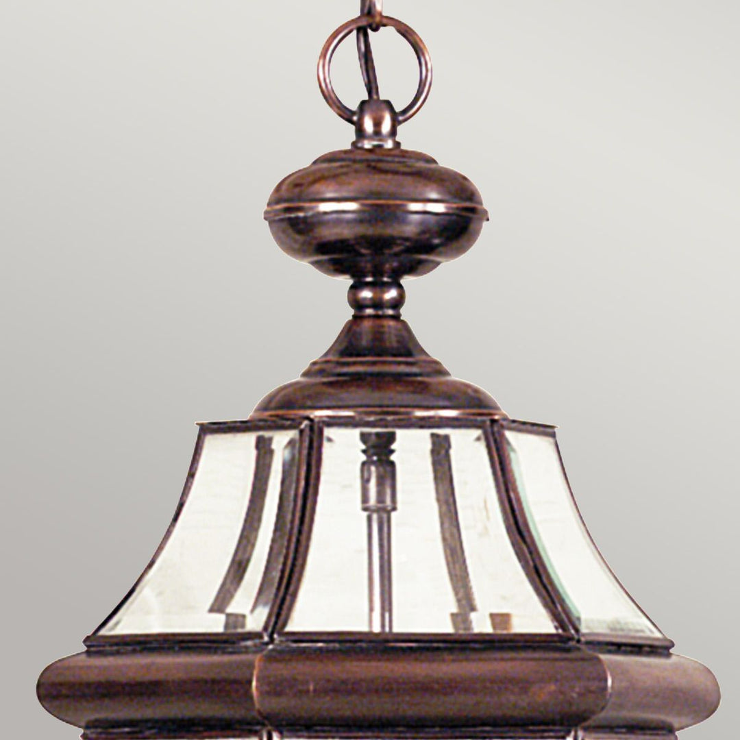 Norlys Newbury 2 Light Large Chain Lantern QZ-NEWBURY8-L-AC Lacquered Aged Copper