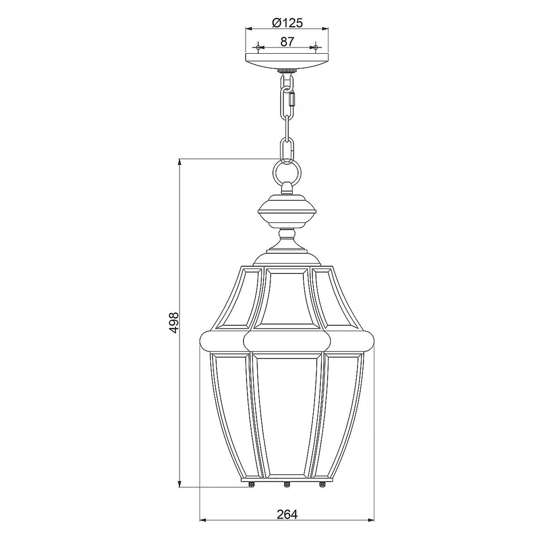 Norlys Newbury 2 Light Large Chain Lantern QZ-NEWBURY8-L-AC Lacquered Aged Copper