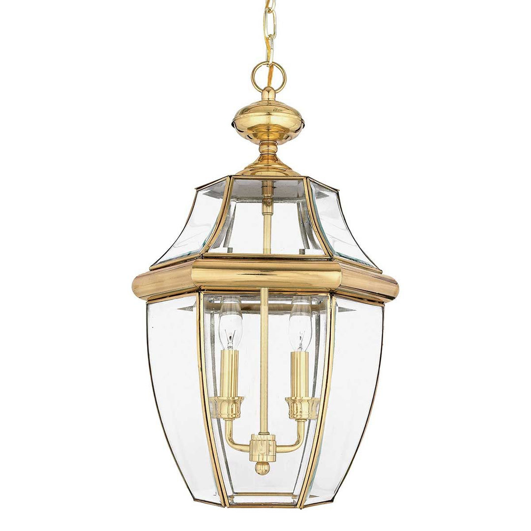 Norlys Newbury 2 Light Large Chain Lantern QZ-NEWBURY8-L-PB Lacquered Polished Brass