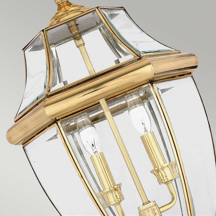 Norlys Newbury 2 Light Large Chain Lantern QZ-NEWBURY8-L-PB Lacquered Polished Brass