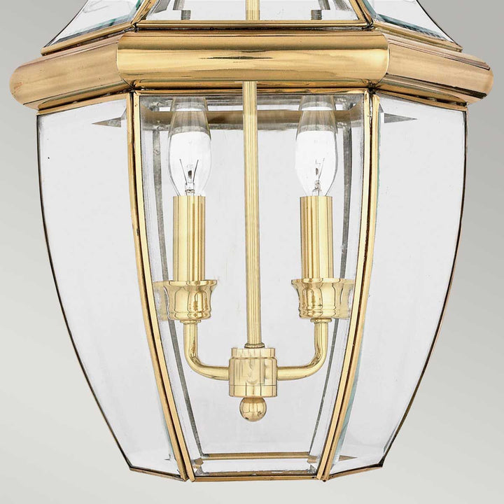 Norlys Newbury 2 Light Large Chain Lantern QZ-NEWBURY8-L-PB Lacquered Polished Brass