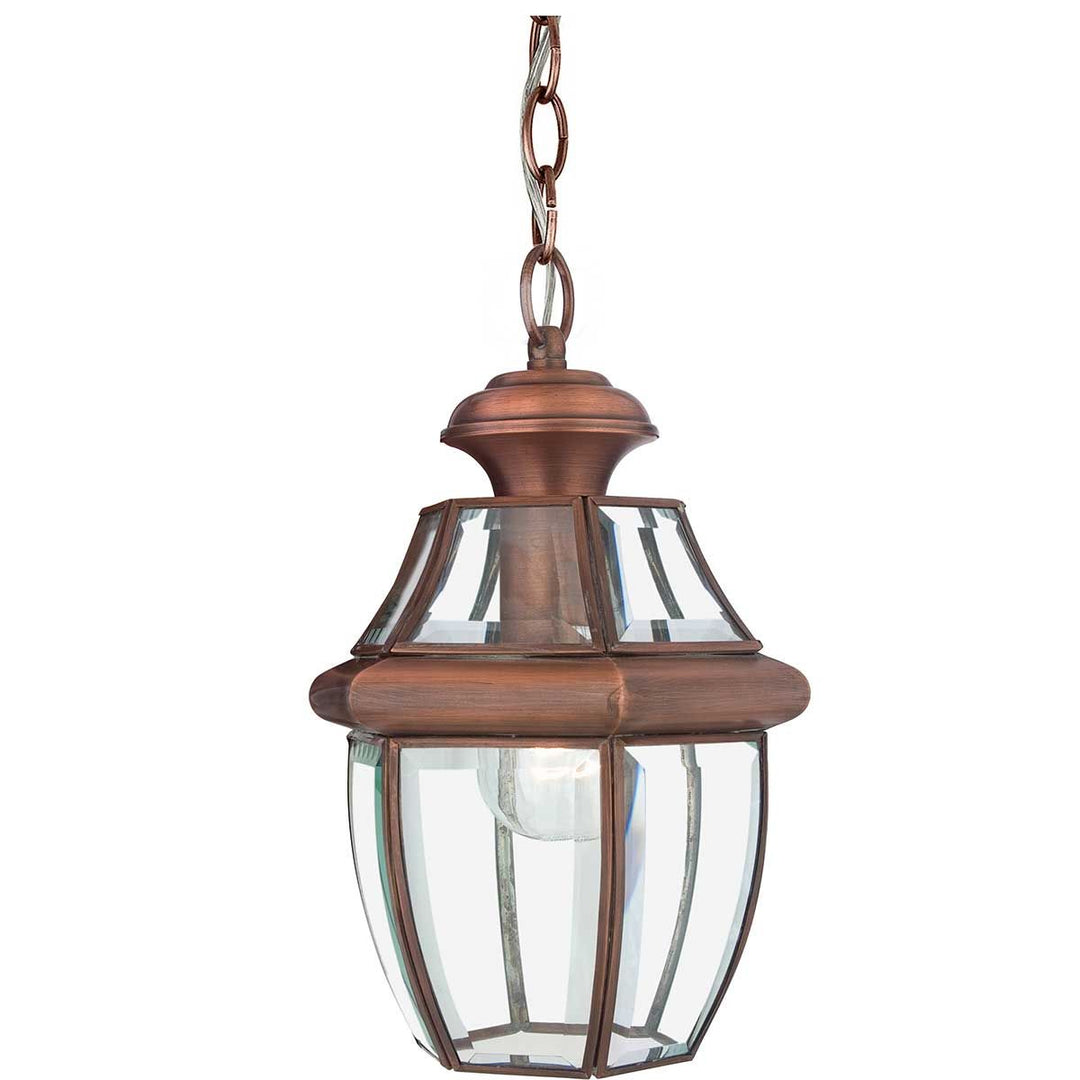 Norlys Newbury 1 Light Medium Chain Lantern QZ-NEWBURY8-M-AC Lacquered Aged Copper