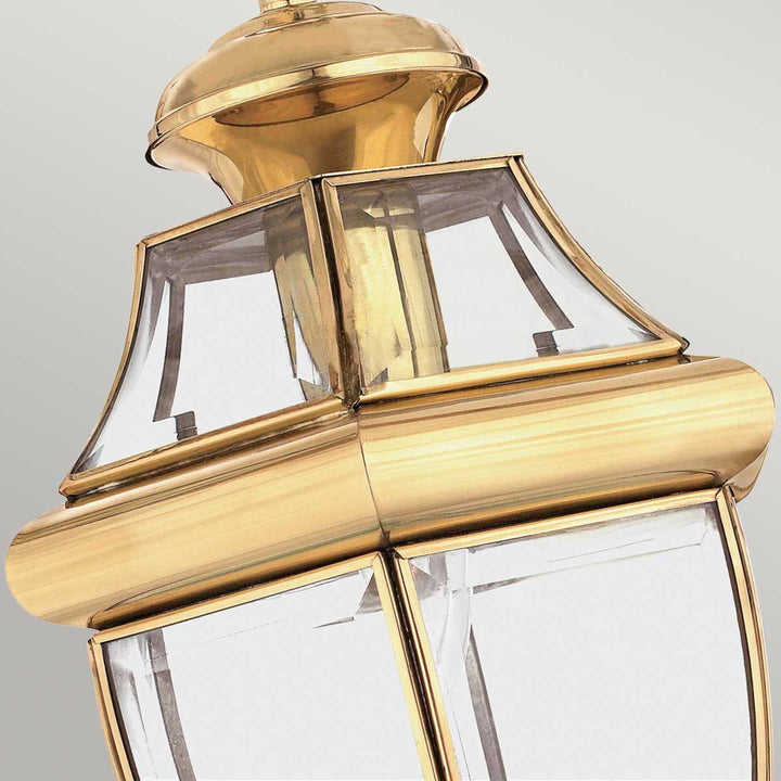 Norlys Newbury 1 Light Medium Chain Lantern QZ-NEWBURY8-M-PB Lacquered Polished Brass