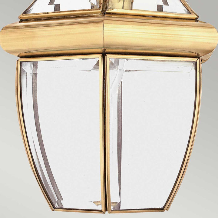 Norlys Newbury 1 Light Medium Chain Lantern QZ-NEWBURY8-M-PB Lacquered Polished Brass