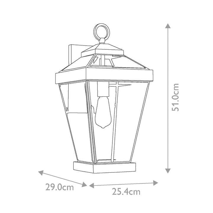 Norlys Ravine Large Wall Lantern QZ-RAVINE2-L Western Bronze