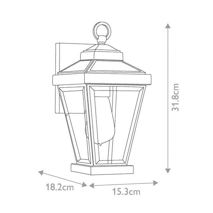 Norlys Ravine Small Wall Lantern QZ-RAVINE2-S Western Bronze